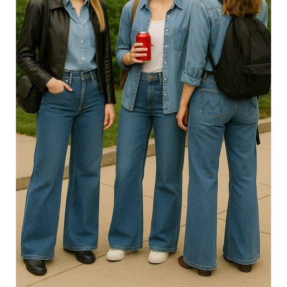 7 For All Mankind  Relaxed WIDE LEG  Jeans Womens 29 Medium Wash Denim 100% Cott - Picture 1 of 12